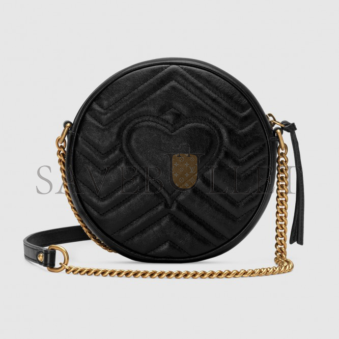 GUCCI GG MARMONT MINI ROUND SHOULDER BAG 550154 (18.5*18.5*6.5cm)